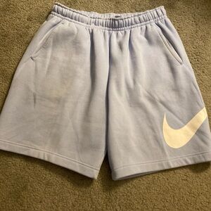 Nike Sky Blue Shorts with White Swoosh